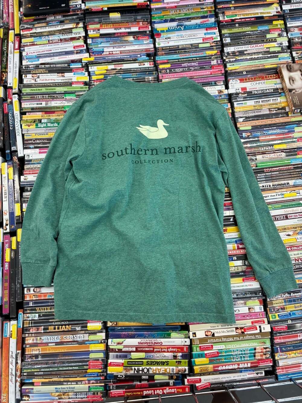 Southern Marsh Youth Green Long Sleeve Pocket T-Shirt Size L